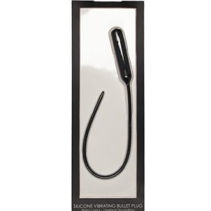 SILICONE VIBRATING BULLET PLUG EXTRA LONG URETHRAL SOUNDING BLACK