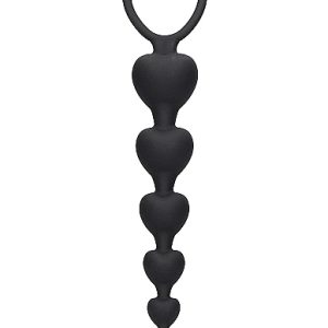 ANAL HEART BEADS BLACK