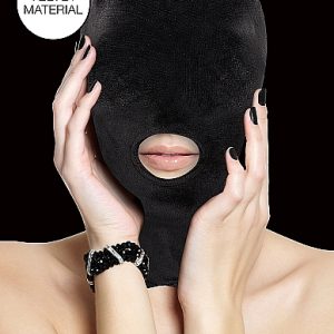 VELVET & VELCRO MASK W/ MOUTH OPENING BLACK