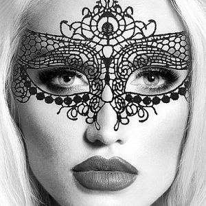B&W LACE EYE MASK QUEEN