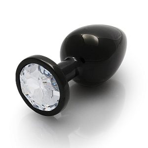 ROUND GEM BUTT PLUG MEDIUM GUNMETAL DIAMOND