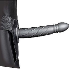 OUCH! TWISTED HOLLOW STRAP-ON 8IN GUNMETAL