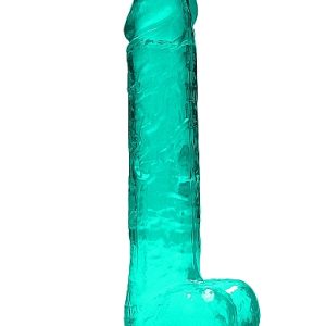 REALROCK 9IN REALISTIC DILDO W/ BALLS TURQUOISE