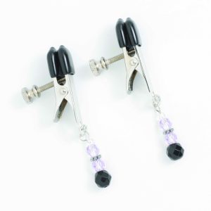 BROAD TIP CLAMP W/PURPLE BEADS
