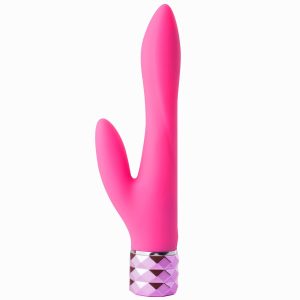 VICTORIA RECHARGEABLE SILICONE DUAL VIBE NEON PINK