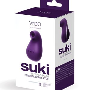 VEDO SUKI RECHARGEABLE SONIC VIBRATING SUCKER DEEP PURPLE