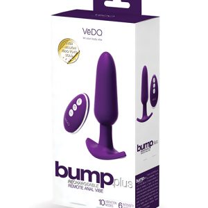 VEDO BUMP PLUS RECHARGEABLE REMOTE CONTROL ANAL VIBE DEEP PURPLE