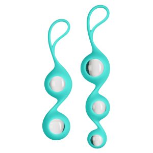 CLOUD 9 HEALTH & WELLNESS BOROSILICATE KEGEL TRAINING SET - TEAL