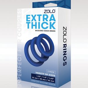 ZOLO EXTRA THICK SILICONE COCK RING 3PK