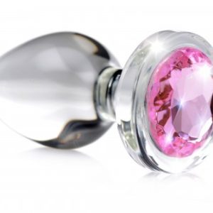 BOOTY SPARKS PINK GEM GLASS ANAL PLUG MEDIUM