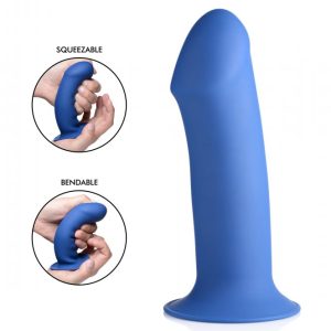 SQUEEZE-IT SQUEEZABLE THICK PHALLIC DILDO- BLUE