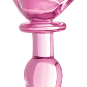 BOOTY SPARKS PINK ROSE GLASS SMALL ANAL PLUG