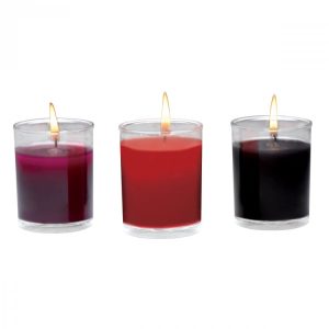 MASTER SERIES FLAME DRIPPERS CANDLE SET BLACK RED PURPLE