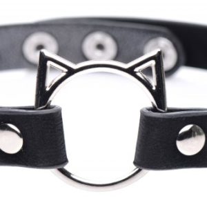 MASTER SERIES KINKY KITTY RING SLIM CHOKER BLACK