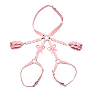 STRICT BONDAGE HARNESS W/ BOWS PINK XL/2XL