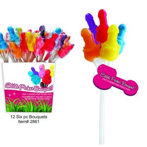 PECKER CANDY BOUQUET 72 PCS PAIL DISPLAY