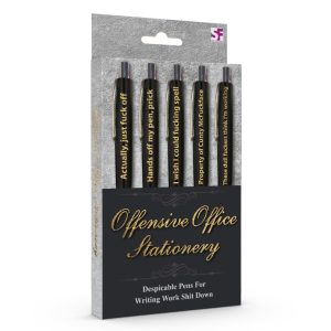 (D)OFFENSIVE OFFICE PENS ASSOR SAYINGS 5PK
