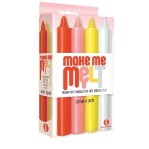 THE 9'S MAKE ME MELT SENSUAL WARM-DRIP CANDLES 4PK PASTEL