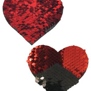 PASTEASE SWEETY RED & BLACK COLOR CHANGING SEQUIN HEART