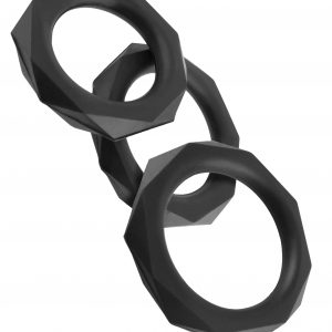 FANTASY C RINGZ SILICONE DESIGNER STAMINA SET BLACK