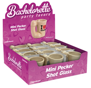 BACHELORETTE MINI PECKER SHOT GLASS 12 PC DISPLAY