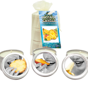 BAG CANDLE TROPICAL TRIO MANGO MARGARITA/ BANANA DAIQUIRI/ PINEAPPLE BREEZE 2 OZ