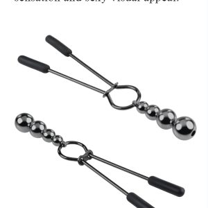 SELOPA BEADED NIPPLE CLAMPS BLACK CHROME