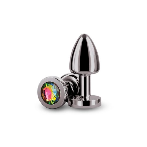 NSN096639rearassetspetitegunmetalrainbowbuttplug