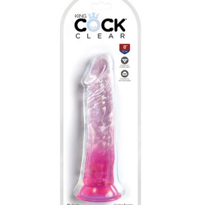 KING COCK CLEAR 8IN PINK