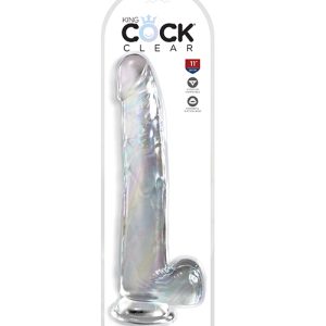 KING COCK CLEAR 11IN W/ BALLS