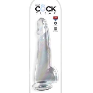 KING COCK CLEAR 10IN W/ BALLS