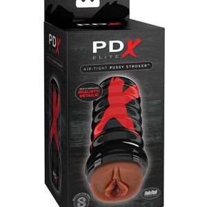 PDX ELITE AIR TIGHT PUSSY STROKER BROWN/BLACK