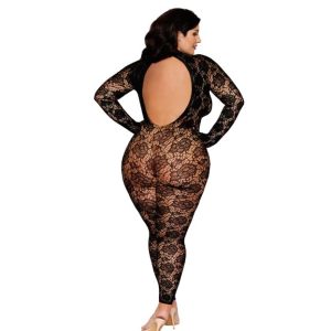 GLOVED BODYSTOCKING BLACK Q/S