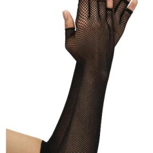 FINGERLESS FISHNET OPERA GLOVE BLACK