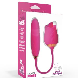 PINK PUSSYCAT LICKING ROSE