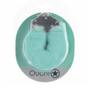 OUCH! HEAVY DUTY FLUFFY HANDCUFFS - POWDER GREEN