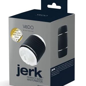 JERK MASTURBATION SLEEVE BLACK WITH CLEAR SLEEVE
