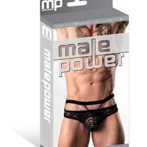 LUCIFER CUTOUT THONG BLACK L/XL