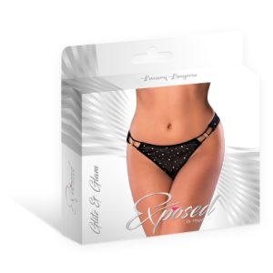GLITZ & GLAM TANGA BLACK S/M