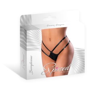 LIQUID ONYX CROTCHLESS PANTY BLACK L/XL