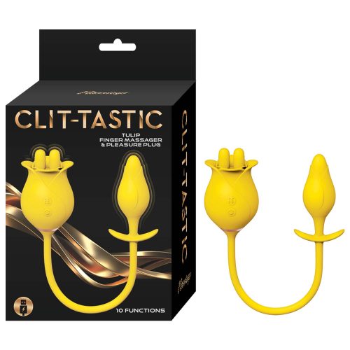 NW31632clittastictulipfingerwpleasureplugyellow