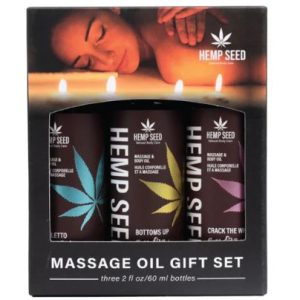 HEMP SEED VALENTINE'S 2025 MASSAGE OIL TRIO GIFT SET 1.75 OZ