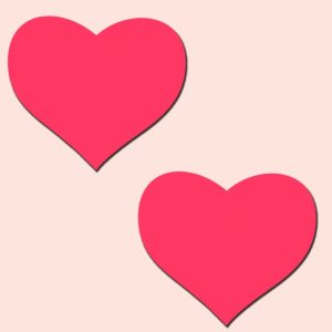 PASTEASE LOVE GLOW IN THE DARK NEON PINK HEARTS