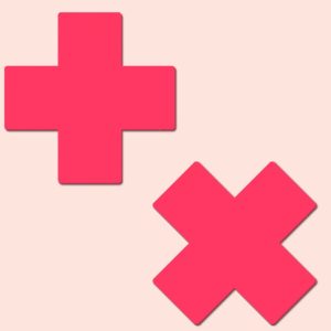 PASTEASE PLUS X GLOW IN THE DARK NEON PINK CROSS