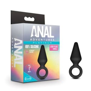 ANAL ADVENTURES PLATINUM SILICONE LOOP PLUG - SMALL BLACK