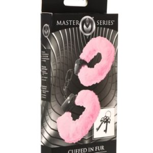 MASTER SERIES CUFFED IN FUR HANDCUFFS PINK
