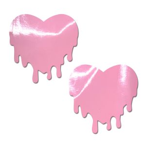 PASTEASE FAUX LATEX BABY PINK MELTY HEARTS