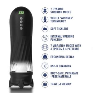 M FOR MEN DOME X VIBRATING MASTURBATOR BLACK