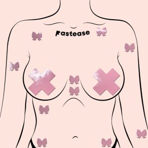 MINI BODY PASTIES 10PK FAUX PLEATHER PINK