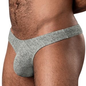 RIBBED & READY THONG GREY S/M